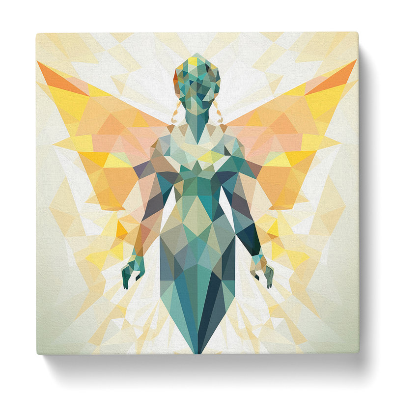 Angel Geometric - Wrapped Canvas - Framed Print, 50cm H x 50cm W x 3cm D