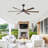 70" Ceiling Fan with Lights Quiet DC Motor  Ceiling Fans 6 Speed Levels,6 PCS Plywood Blades ,Reversible Ceiling Fan, for Living Room, Bedroom--Matte Black + Red walnut-2036561653