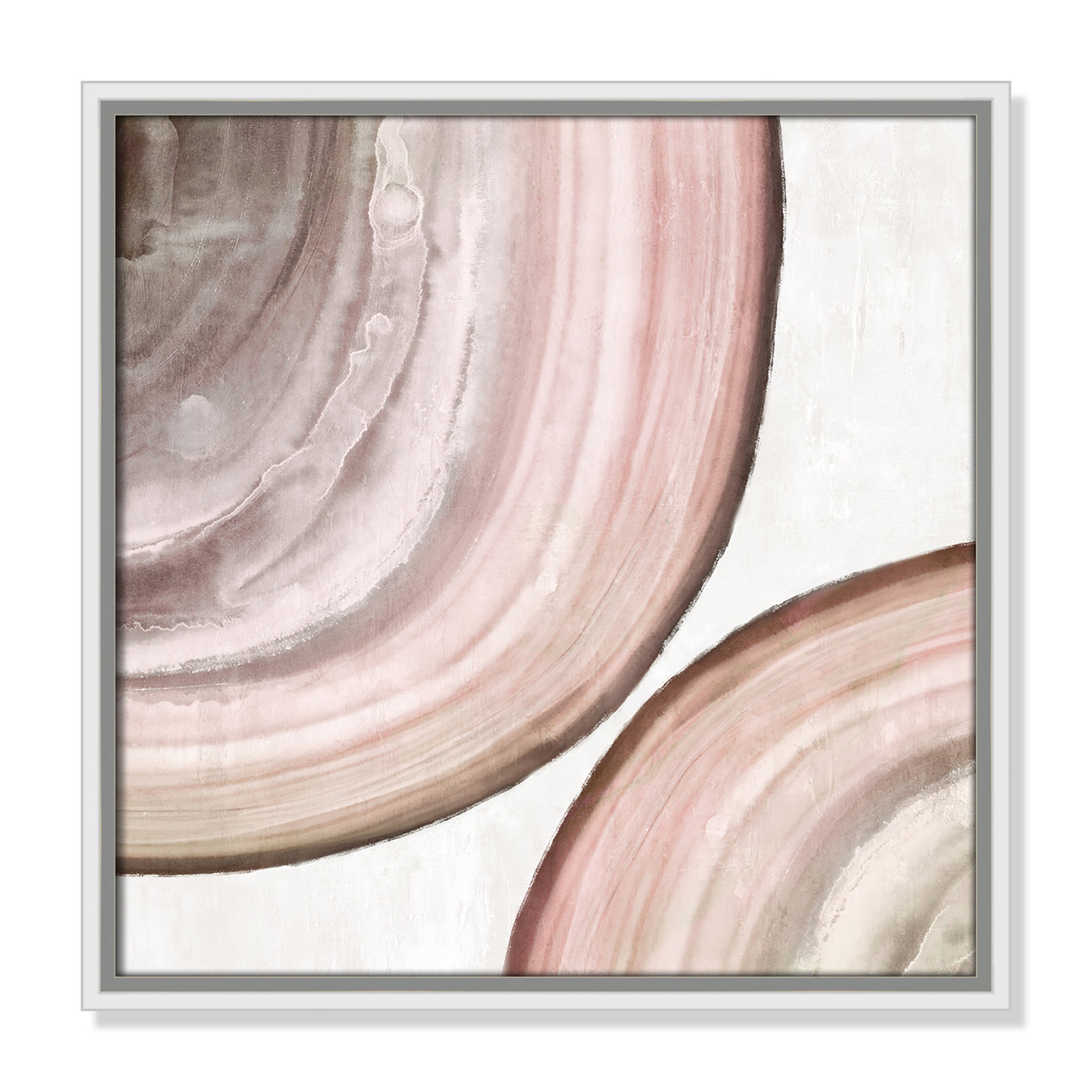 Endless Blush by Eva Watts - Painting Print, White Framed Canvas, 17.5" H x 17.5" W x 2" D