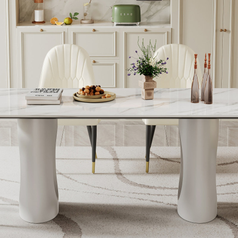 Rectangular Dining Table with 0.47" Thick Sintered Stone Composite