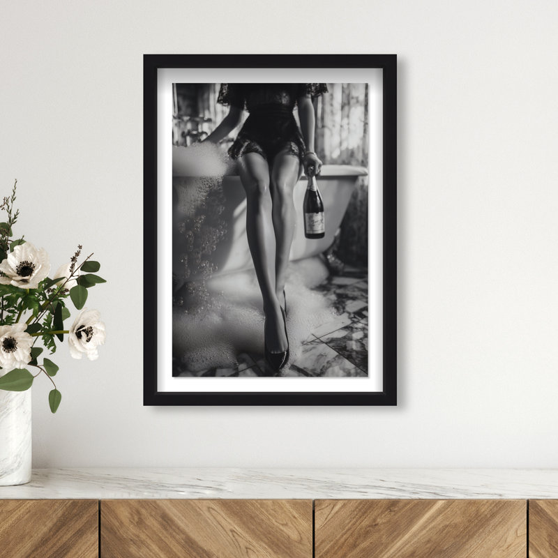 Bubbly Midnight Framed Graphic Art, 16.5"H x 11.5"W, Black Shadowbox