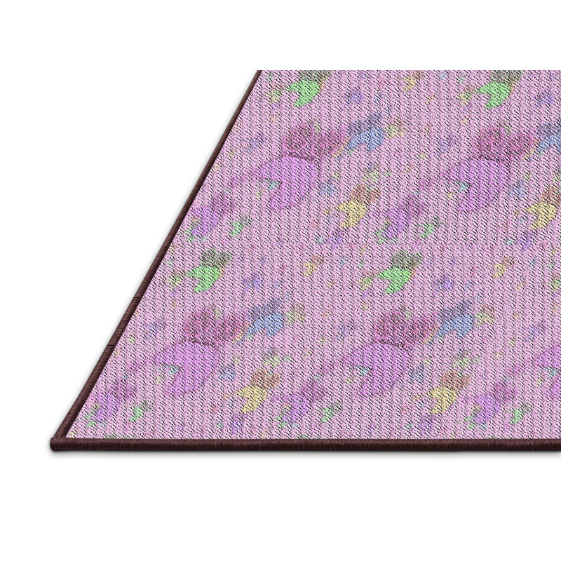 Tapis mauve/vert à motifs, Rectangle 2 pi x 4 pi