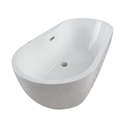 55.5'' x 29'' Freestanding Soaking Acrylic Bathtub