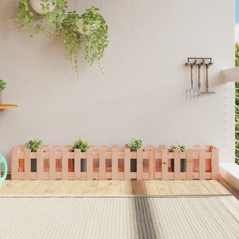 Washtenaw Wood Raised Garden Bed, Pink, 11.8" H x 78.7" W x 11.8" D