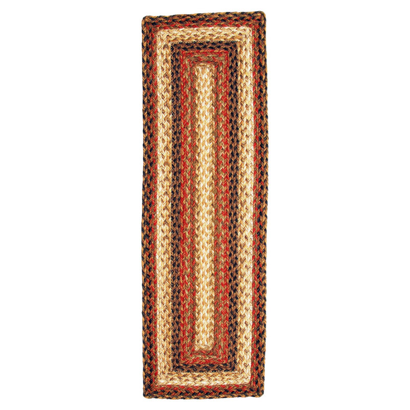 Kimmel Hand Braided Table Runner 11x36 Inches Textured Table Runner, Harvest, 11" x 36" Oval, Geometric/Striped