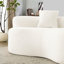 65,45 po incurvé, velours blanc, éponge à compression complète, sans installation, capacité de 350 lb, support mi-ferme pour un assemblage de velours à la maison détendu, durabilité