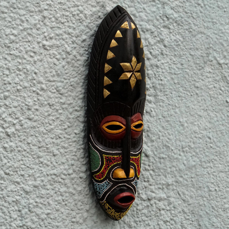 Décoration murale masque perlé africain