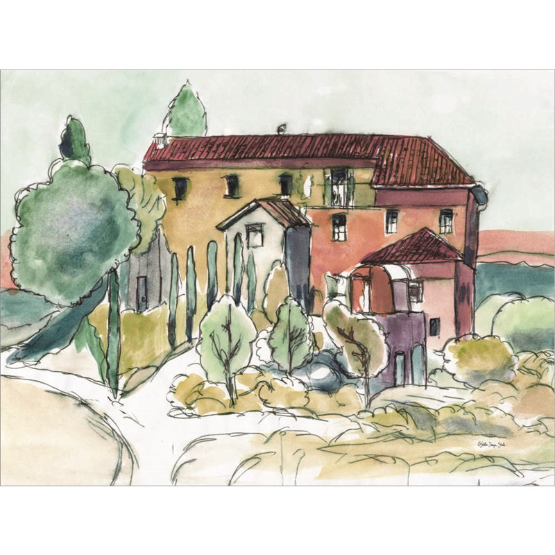 «Tuscan Farmhouse» par Stellar Design Studio, art mural encadré
