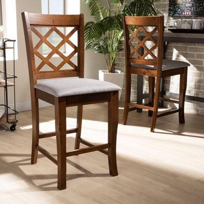 Rothman Modern and Contemporary Upholstered and Wood Counter Height Pub Chair
