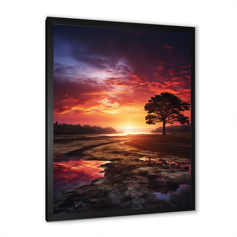 «Bakersville Sunrise a New Startning», reproduction sur toile, Cadre photo noir, H 20 po x l 12 po x P 1 po