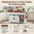 53.7" White Farmhouse Rolling Kitchen Island with Power Outlet, Drop Leaf, Spice Rack & 2 Sliding Barn Doors-129935177
