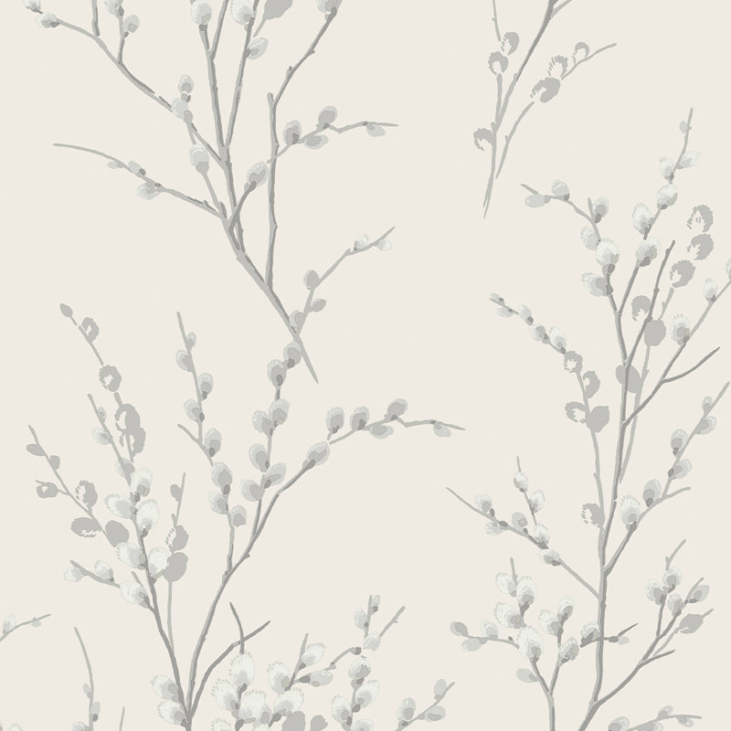 Rouleau de papier peint Laura Ashley Willow, Blanc cassé / acier