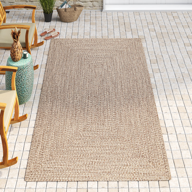 Antero Solid Colour Hand Woven Indoor / Outdoor Area Rug, Rectangle 152 x 244cm