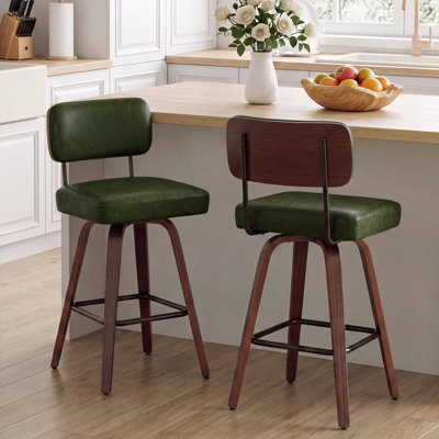Ensemble de 2 tabourets de bar pivotants, hauteur de comptoir rembourrée de 68 cm (26,7 po)
