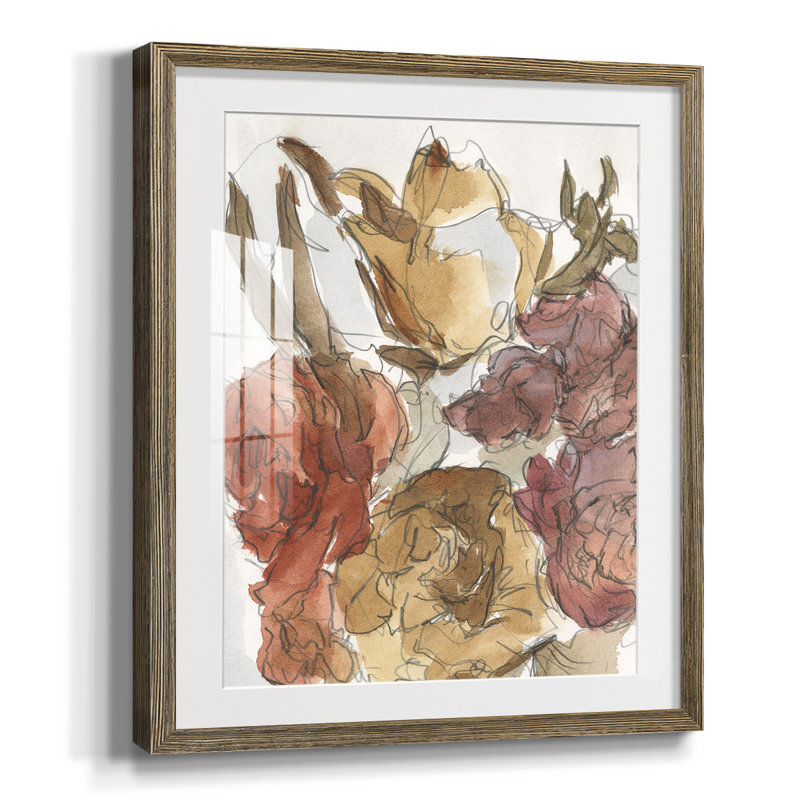 Greek Blessing II - Matted and Framed Under Acrylic Glass, Large Living Room Wall Art, Walnut Framed Paper, White
