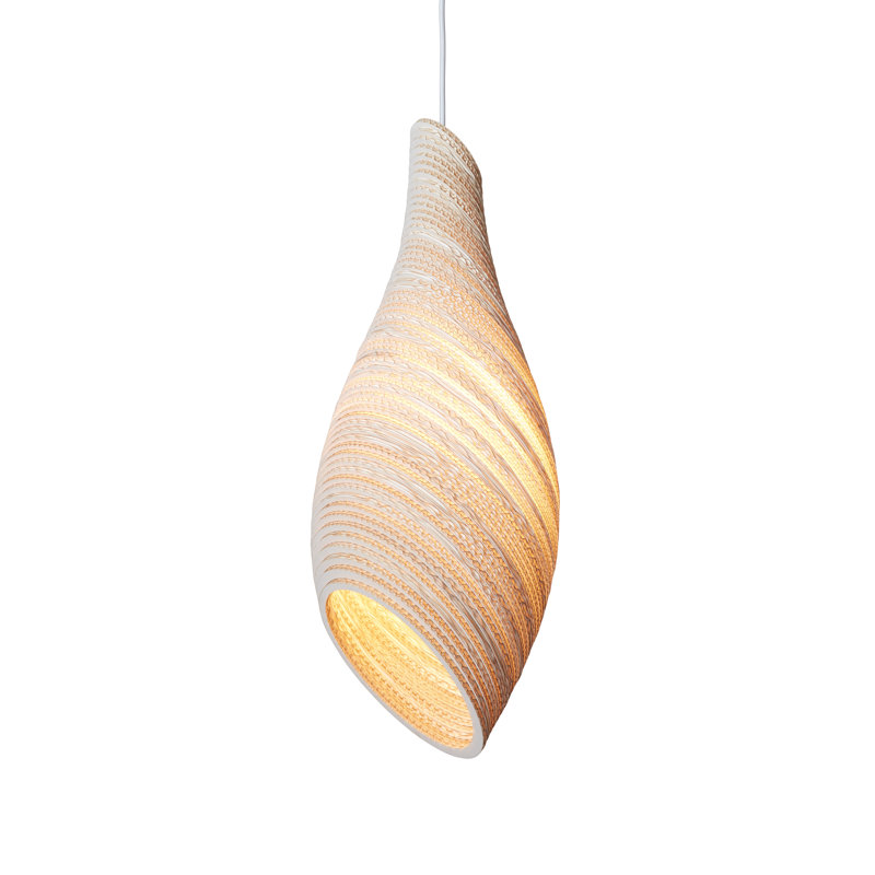 Scraplights Organic Nest Recycled Cardboard Pendant Light, 24" H x 9" W x 9" D, Blonde