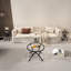 Table basse 3 pièces ronde en verre trempé et fonctionnelle pour espace de vie principal de style rétro