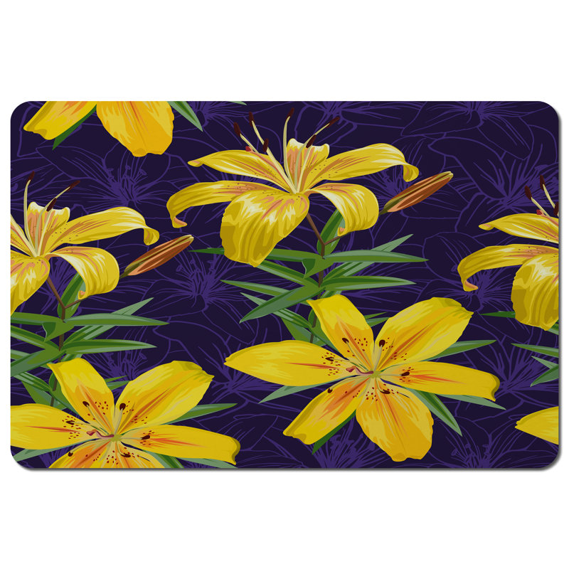 Carrickfergus Polyester-Coated Hardboard Floral Rectangle Placemat