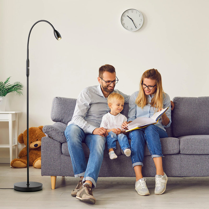 Lampe sur pied à DEL ajustable, Noir