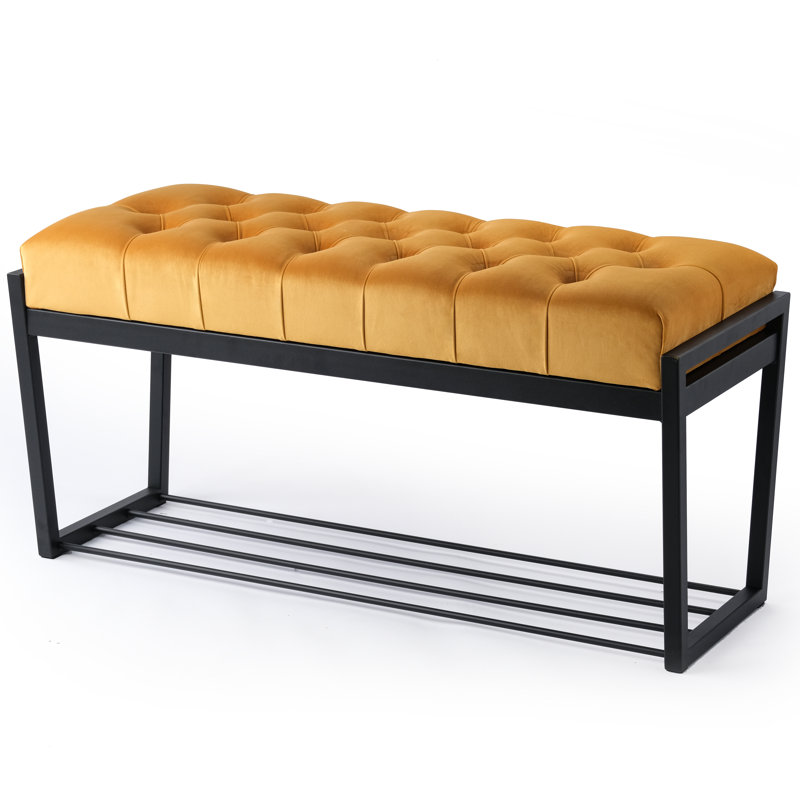 Erdit Velvet Upholstered Storage Bench, H40 x W100 x D30cm