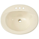 Commercial Vitreous China Oval Drop-In Bathroom Sink with Overflow