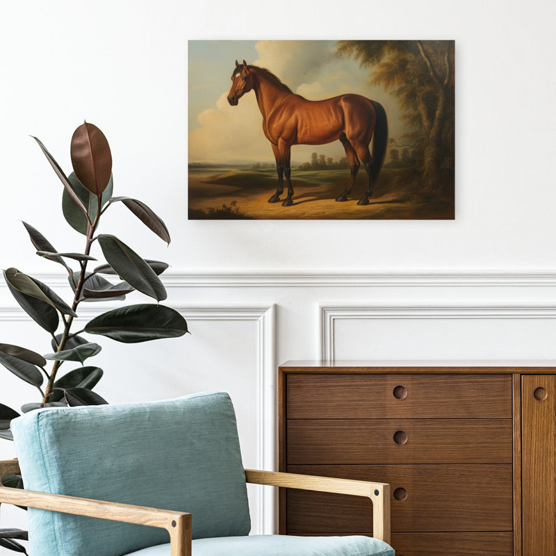 «Majestic Brown Horse Classic Elegant Peaceful Horse Landscape», reproduction d'art murale, H 16 po x l 24 po