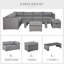 Hendrixx 6 Piece Rattan Garden Furniture Set with 10 cm Thick Cushions Grey
