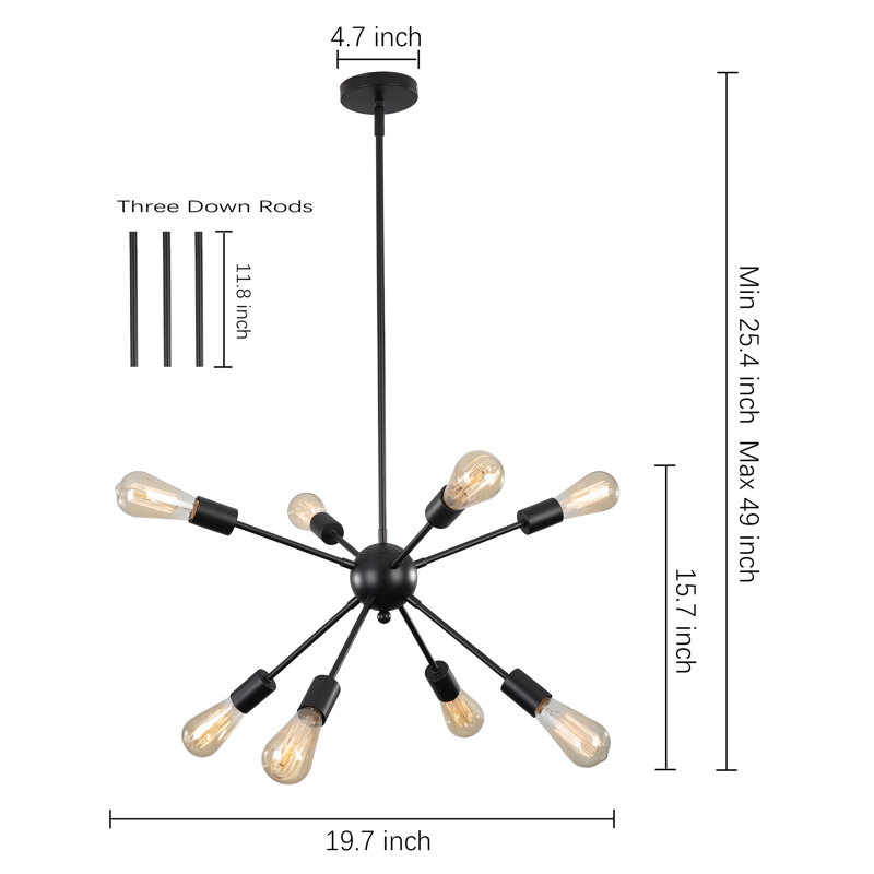 8 - Light Dimmable Sputnik Sphere Chandelier