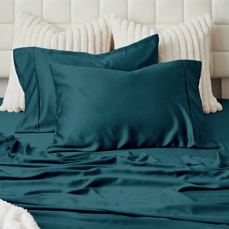 Dark Teal Bamboo Rayon Hypoallergenic Standard Pillowcase Set