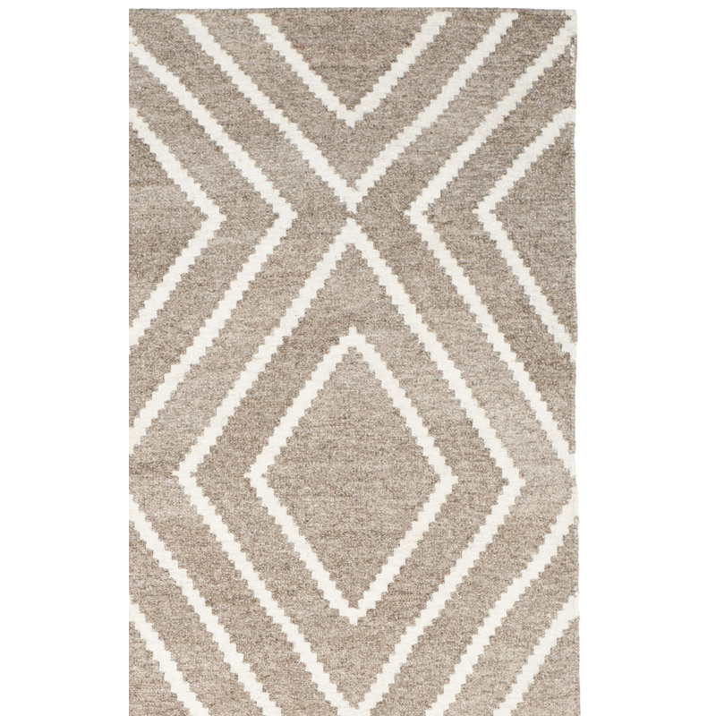 Tapis gris en viscose / laine tissé à la main Shryock, Rectangle 4pi x 6 pi