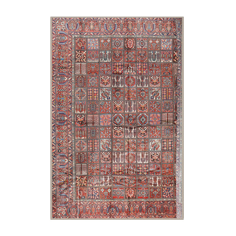 Tapis brun à motif géométrique, Rectangle 5 pi x 7 pi