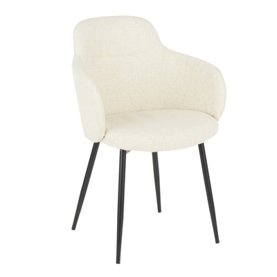 Chaise en métal noir et tissu crème