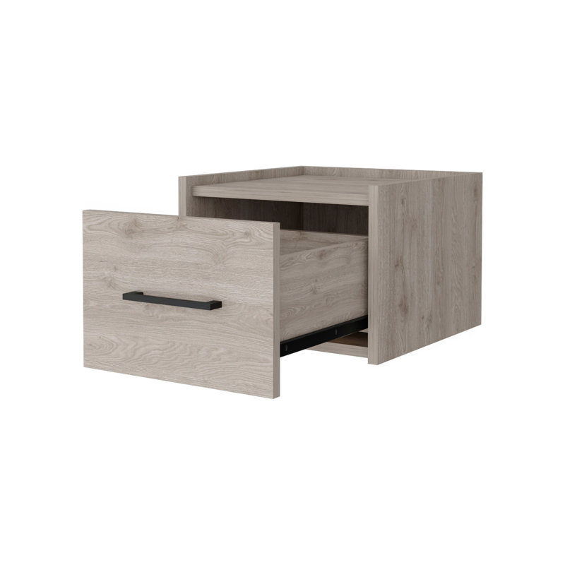 Table de chevet flottante murale gris clair, Gris clair