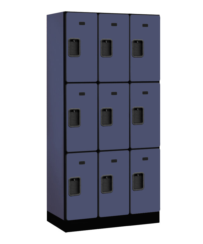 Mahogany 76" Triple Tier Lockable Gym Locker with Steel Handles