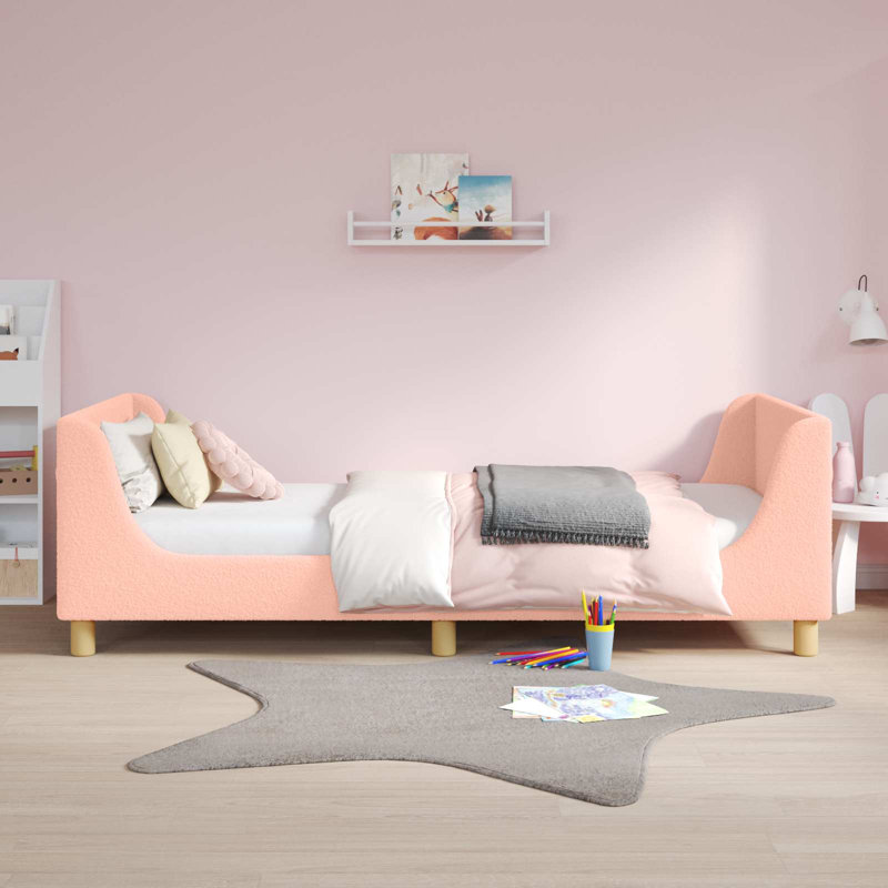 Bed Frame, Single (3'), Light Pink/Natural