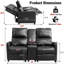 Causeuse inclinable manuelle avec console centrale et porte-gobelets pour le salon-105533099