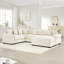 Canapé modulaire surdimensionné surdimensionné en nuage, canapé modulaire convertible, accoudoirs très épais avec repose-pieds, tissu velours côtelé de qualité supérieure, conception ergonomique, assemblage facile, pour chambre à coucher, crème
