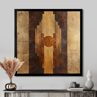 Gismar mosaïque noyer formes essentielles IV - art mural art déco abstrait
