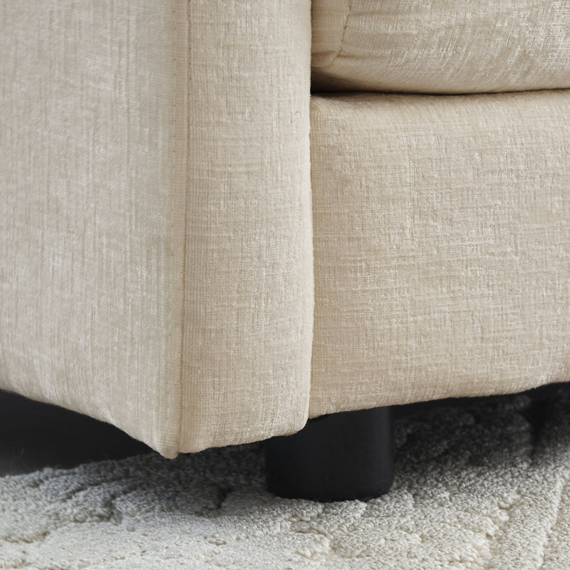 Chenille modulaire beige avec porte-gobelets - boîte de rangement pratique et organisée
