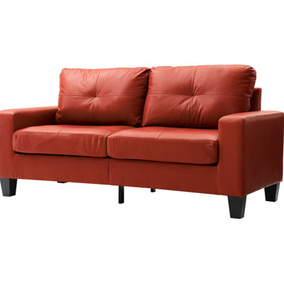 Red Foam Filled Recliner, 36 In. Height, 71 Depth, Pu Upholstery Chair, Cushion