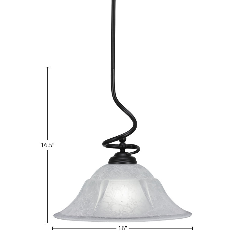 Capri Stem Hung Pendant, Matte Black