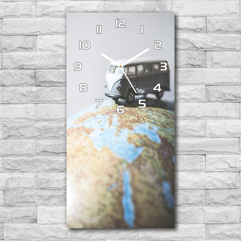 Jaime-Leigh Glass Wall Clock, Blue/Beige/White