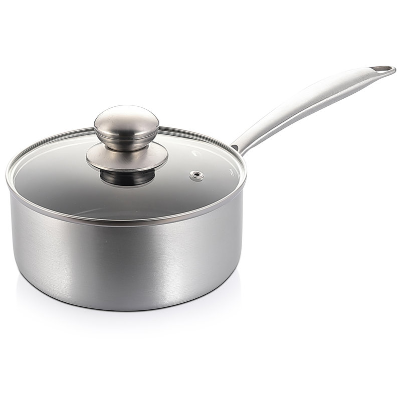 Éternelle 2 pte Casserole antiadhésive en acier inoxydable (18/10) avec couvercle