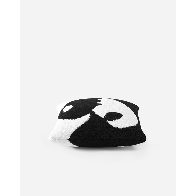 Faces II Square Pillow Cover & Insert, Black/Off White