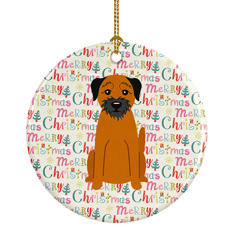 Ornement suspendu Merry Christmas Border Terrier