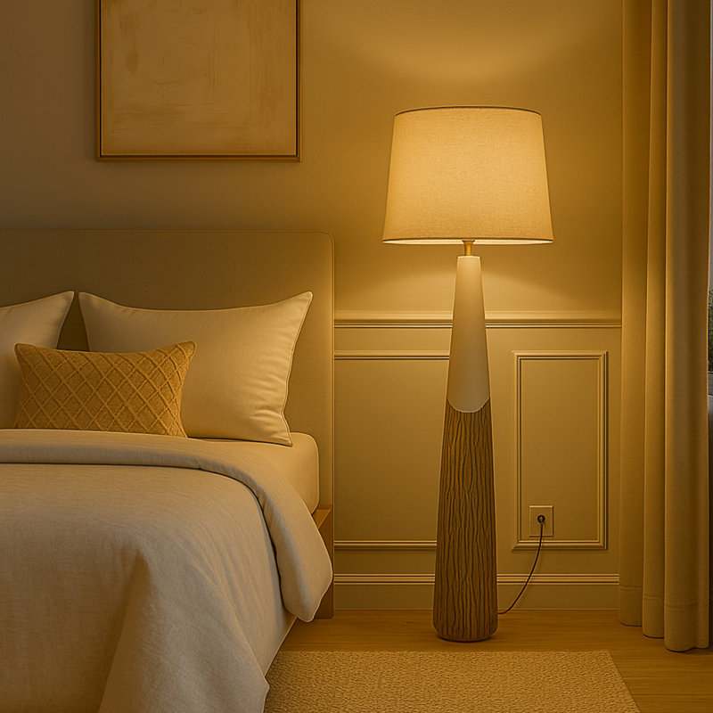 Richards 59" Tall Resin Floor Lamp With Linen Shade