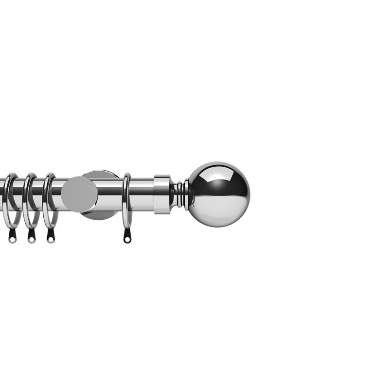 Dianney 3.5cm Single Pole, Chrome, 180cm W