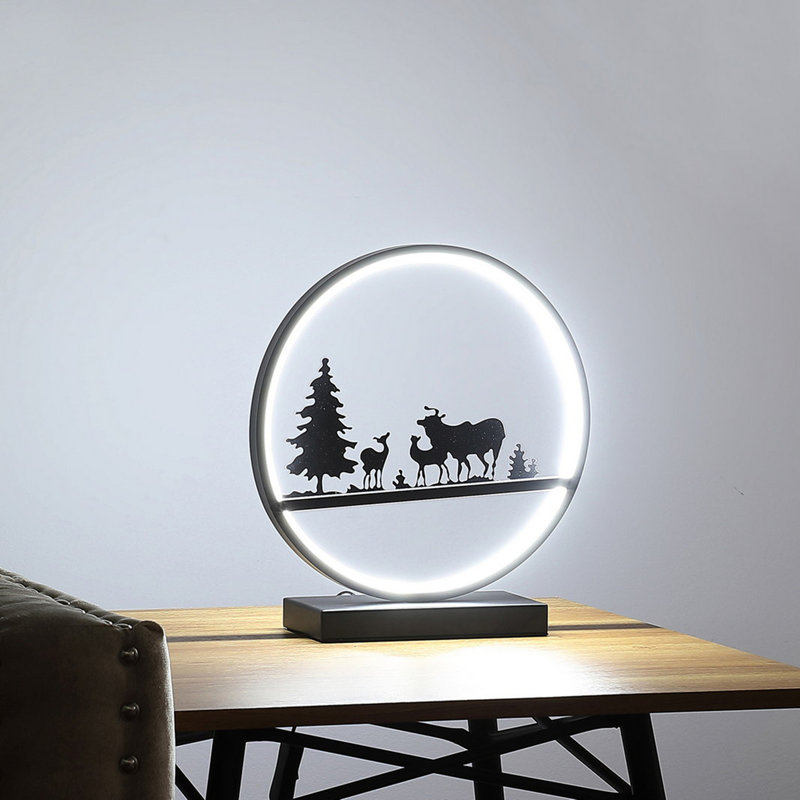 Lampe de table DEL 12,75 po, finition noire