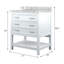 Meuble-lavabo simple autoportant Sobhi de 31 po avec dessus en marbre véritable et lavabo en céramique, blanc-1732036241