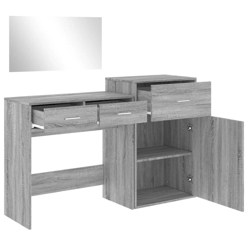 Dressing Table with Mirror, Grey Sonoma
